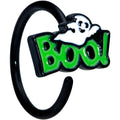 BodyCandy 20G 5/16 Black Green Boo Ghost Halloween Nose Hoop — main product shot