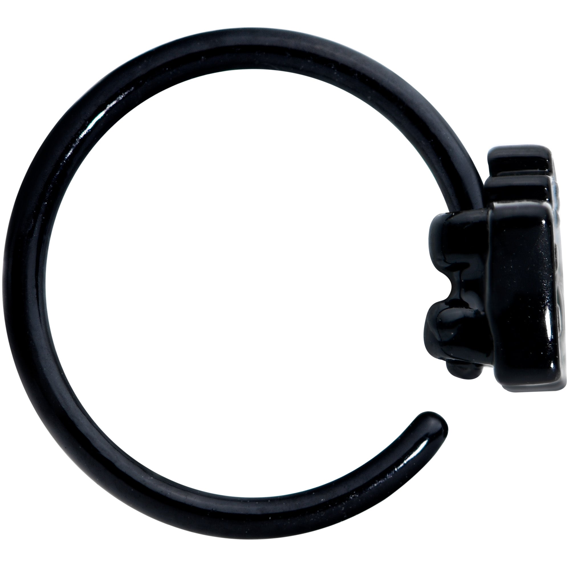BodyCandy 20G 5/16 Black Green Boo Ghost Halloween Nose Hoop — lifestyle context