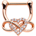 BodyCandy 16G 5/16 Clear CZ Gem Rose Gold Tone Infinity Heart Clicker — main product shot