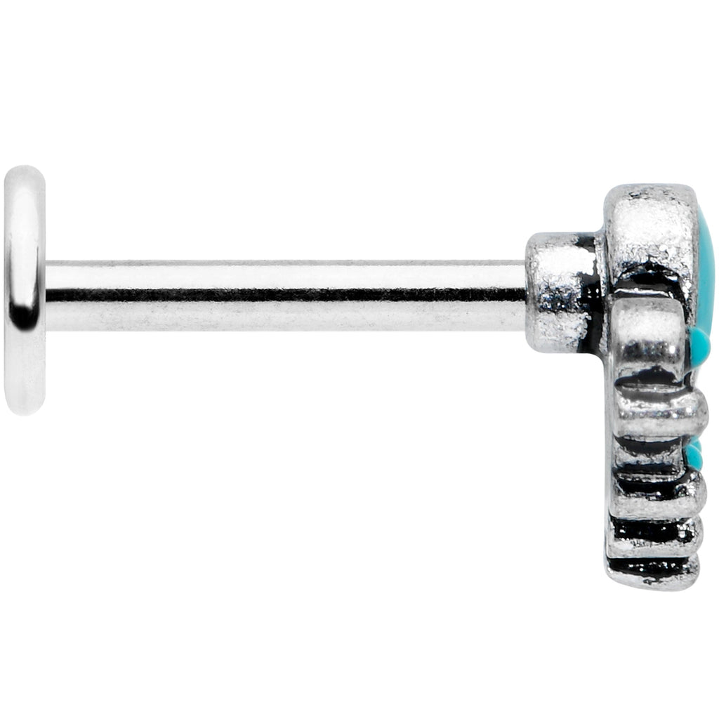 BodyCandy 16G 5/16 Blue Turquoise Stone Shield Labret Monroe Tragus — lifestyle context