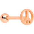 BodyCandy Rose Gold Tone Talking About Peace Sign Barbell Tongue Ring — main product shot