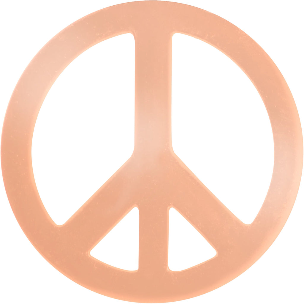 BodyCandy Rose Gold Tone Talking About Peace Sign Barbell Tongue Ring — detail close-up