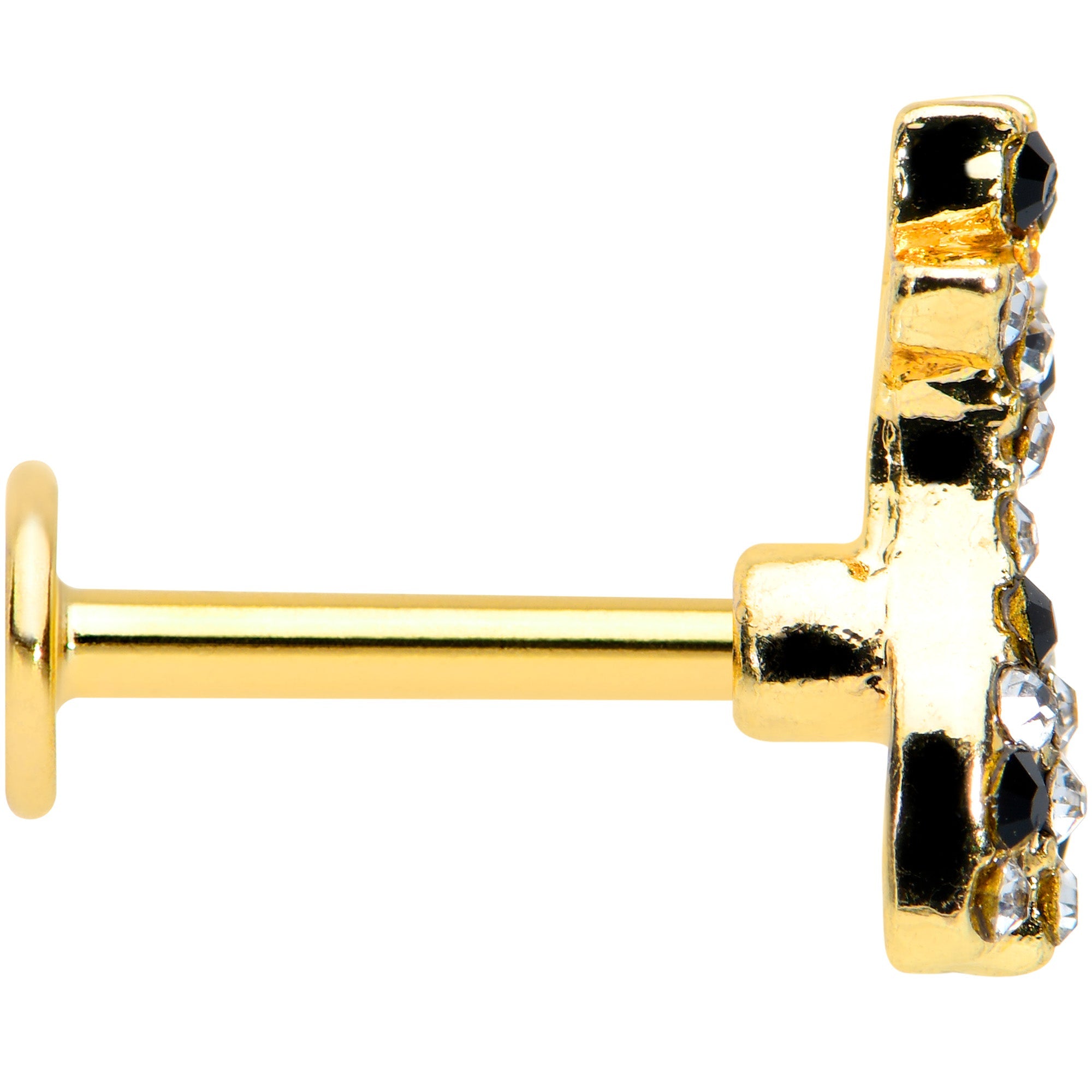 BodyCandy 16G 5/16 Black Gem Gold Tone Decadent Deer Labret Monroe Tragus — lifestyle context