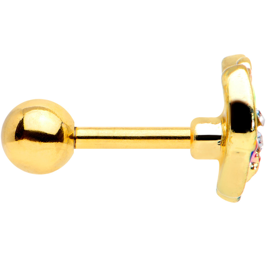 BodyCandy 16G 1/4 Clear Gem Gold Tone Bright Butterfly Cartilage Tragus — lifestyle context