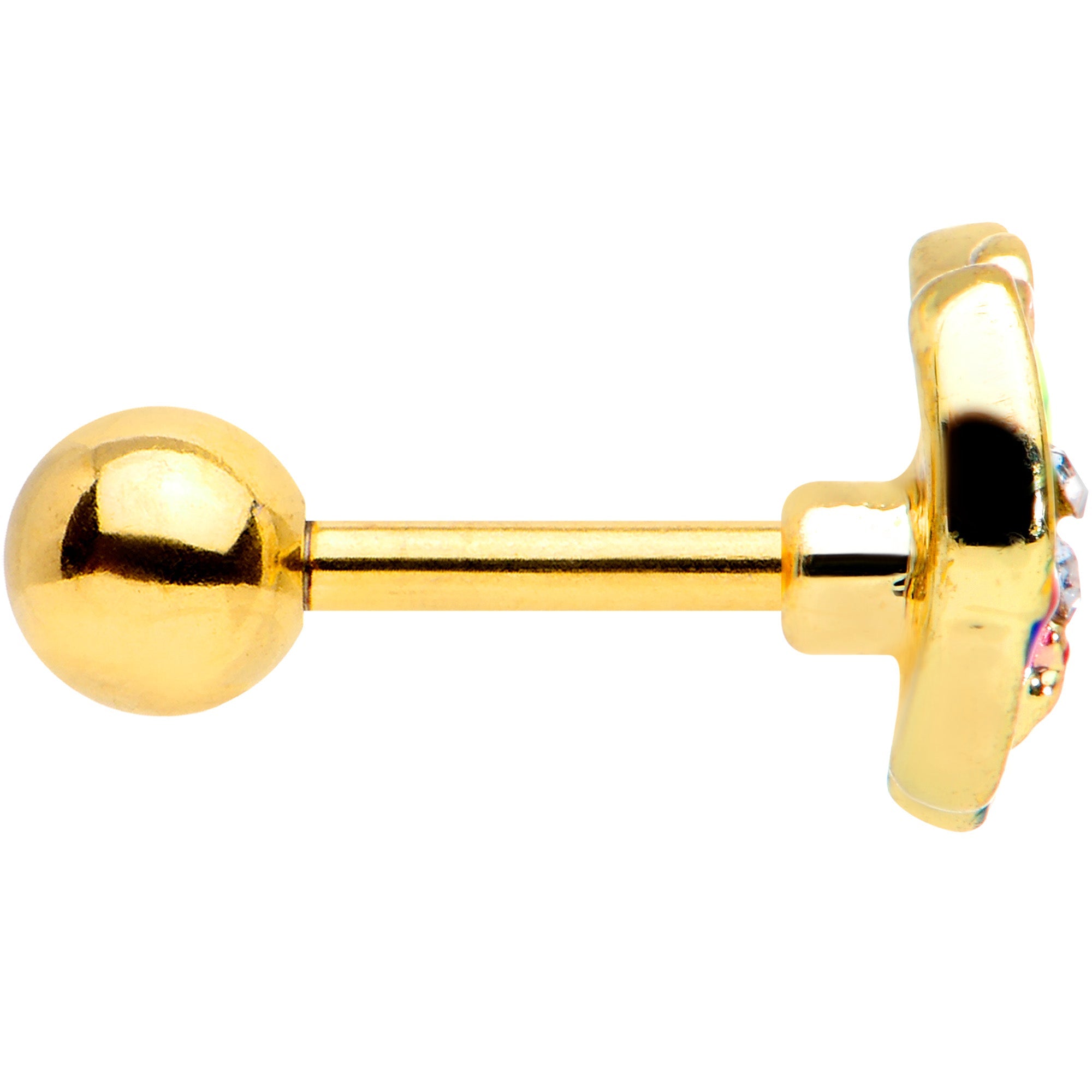 BodyCandy 16G 1/4 Clear Gem Gold Tone Bright Butterfly Cartilage Tragus — lifestyle context