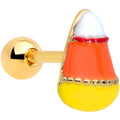 BodyCandy 16G 1/4 Gold Tone Candy Corn Halloween Cartilage Tragus Earring — main product shot