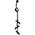 BodyCandy Clear Gem Black Gone Batty Halloween Dangle Belly Ring — main product shot