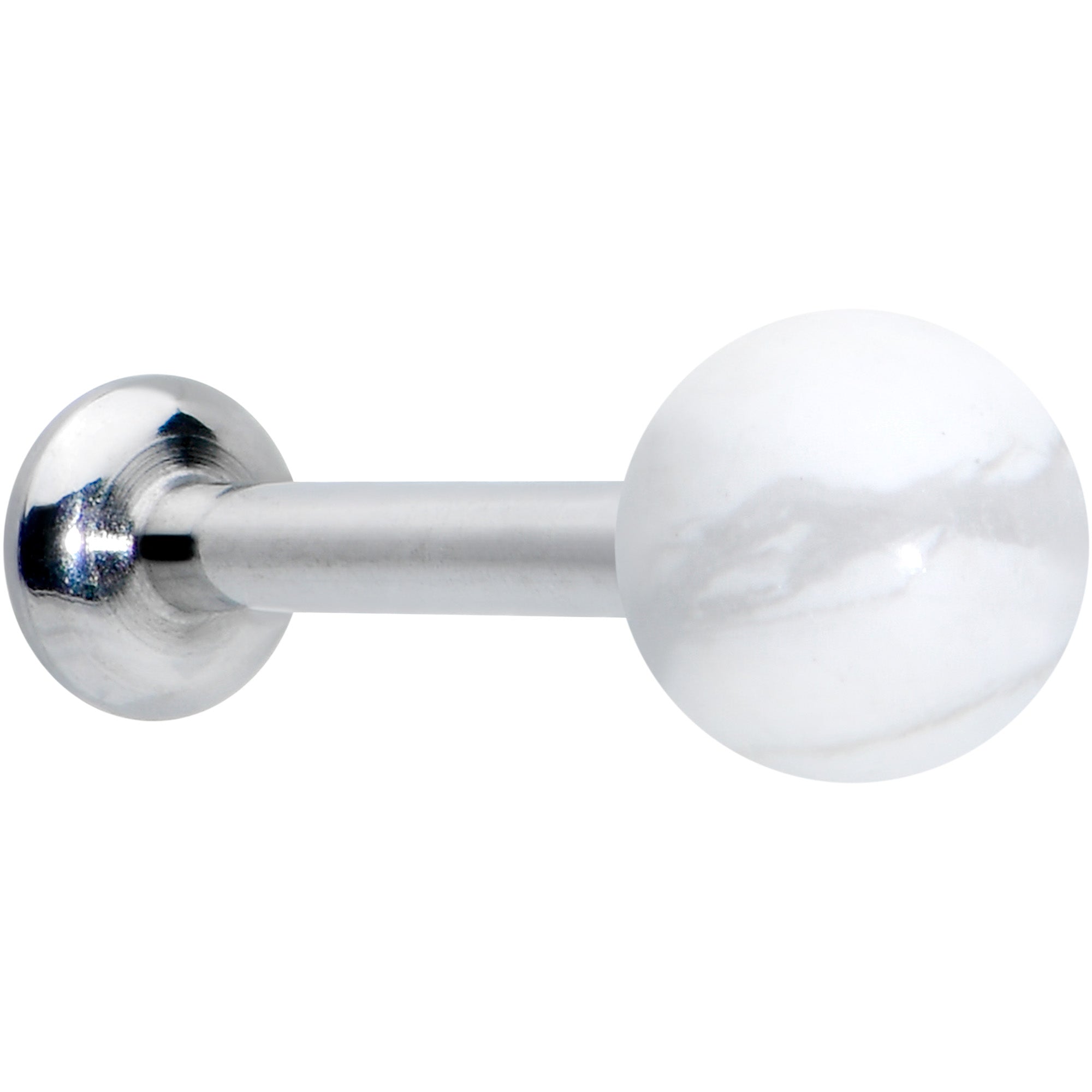 BodyCandy 16G 5/16 Elegant White Howlite Internally Threaded Labret Tragus — main product shot