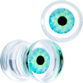 BodyCandy Clear Blue Eye Acrylic Double Flare Plug Set — main product shot