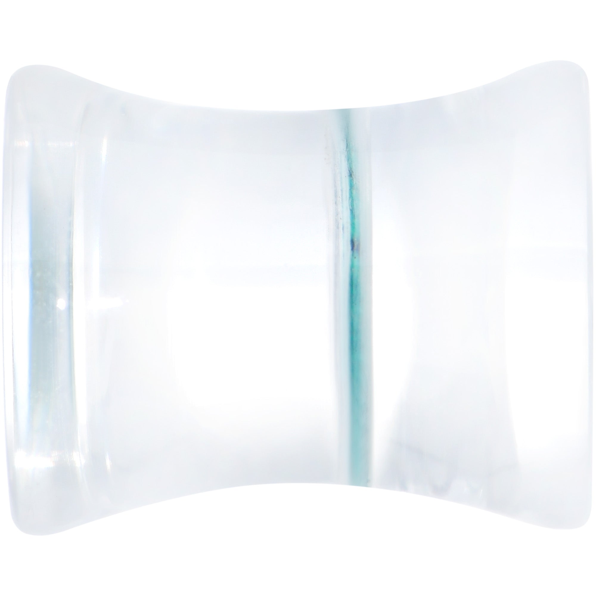 BodyCandy Clear Blue Eye Acrylic Double Flare Plug Set — side view