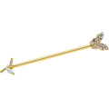 BodyCandy 14G Clear CZ Gem Gold Tone Glam Butterfly Industrial Barbell 38mm — main product shot