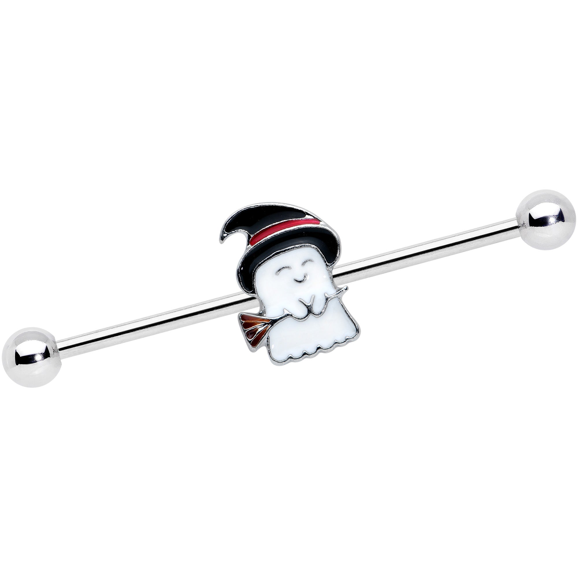 BodyCandy 14G Witch Hat Ghost Halloween Industrial Barbell 40mm — main product shot