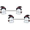 BodyCandy 14G 9/16 Witch Hat Ghost Halloween Barbell Nipple Ring Set — main product shot