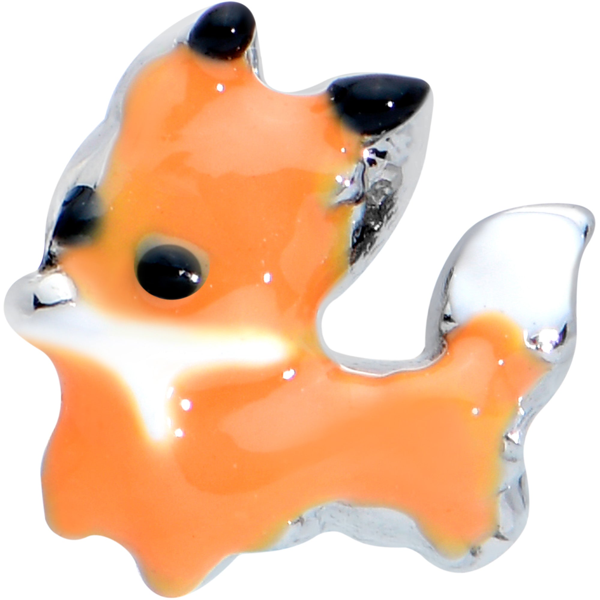 BodyCandy 16G 5/16 Cute Fall Fox Labret Monroe Tragus — detail close-up