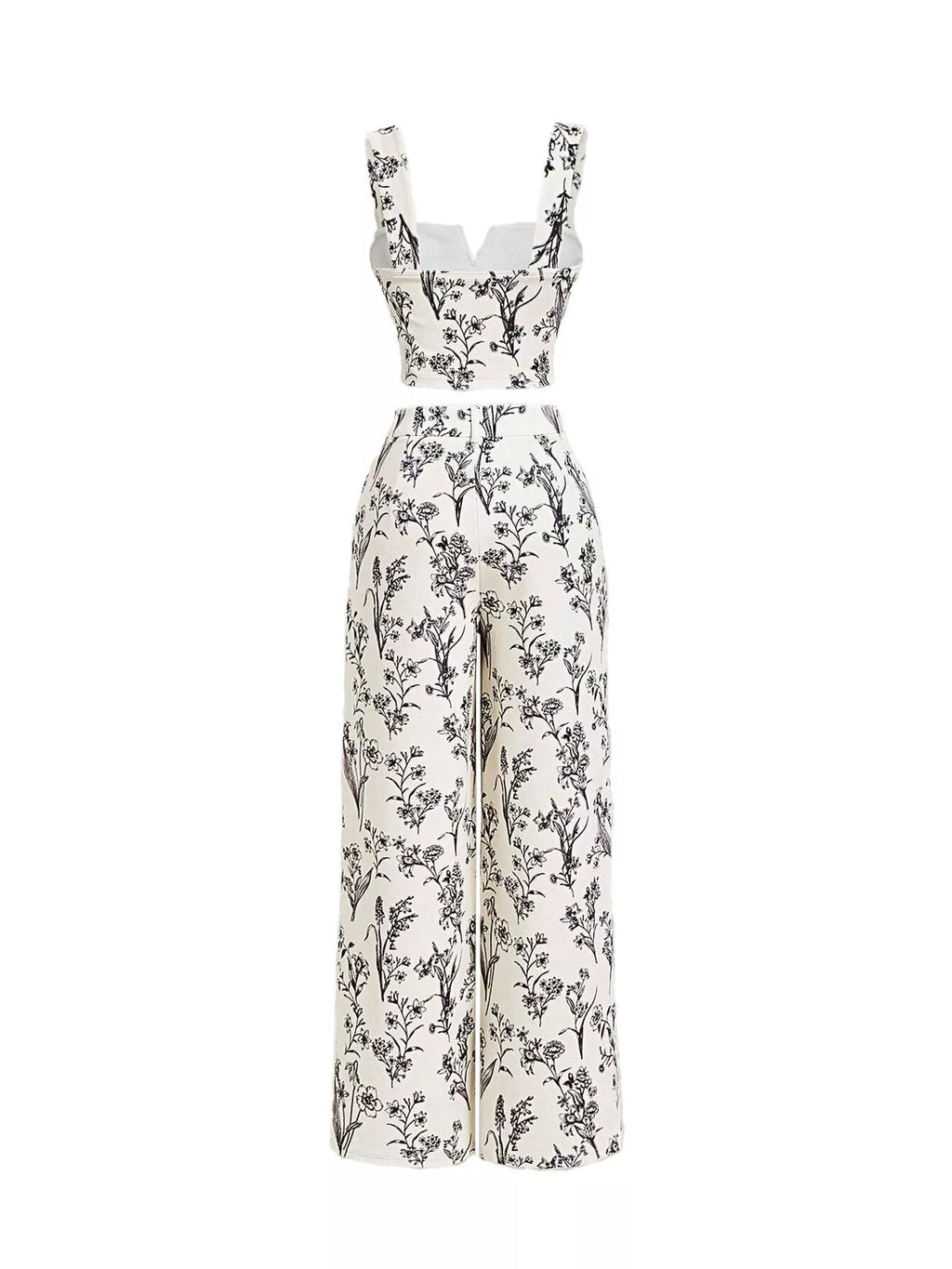 Floral Print Cami Top & Wide Leg Pants Set