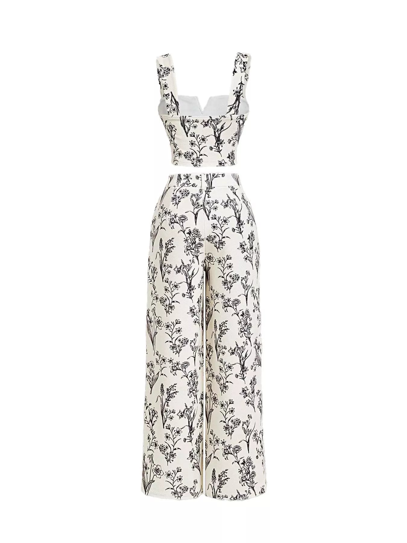 Floral Print Cami Top & Wide Leg Pants Set