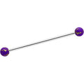 BodyCandy 14G Matte Purple Splatter Pattern Ends Industrial Barbell 38mm — main product shot