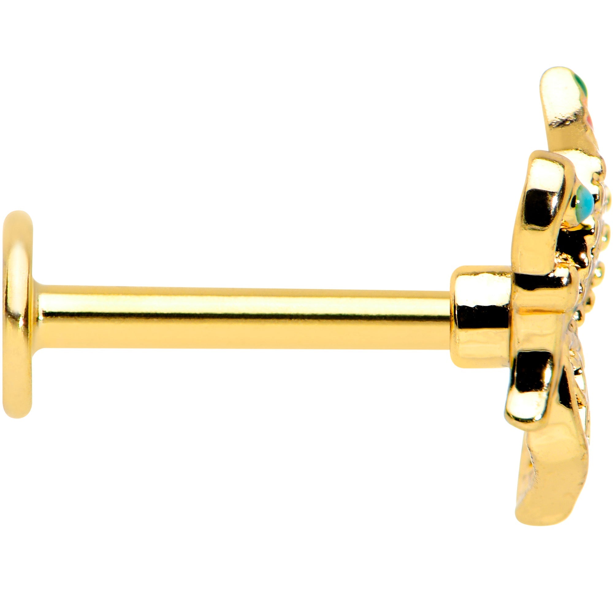 BodyCandy 16G 5/16 Clear CZ Gem Gold Tone Heart Butterfly Labret Tragus — lifestyle context