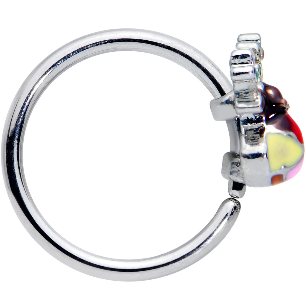 BodyCandy 20G 5/16 Colorful Reindeer Christmas Nose Hoop — lifestyle context