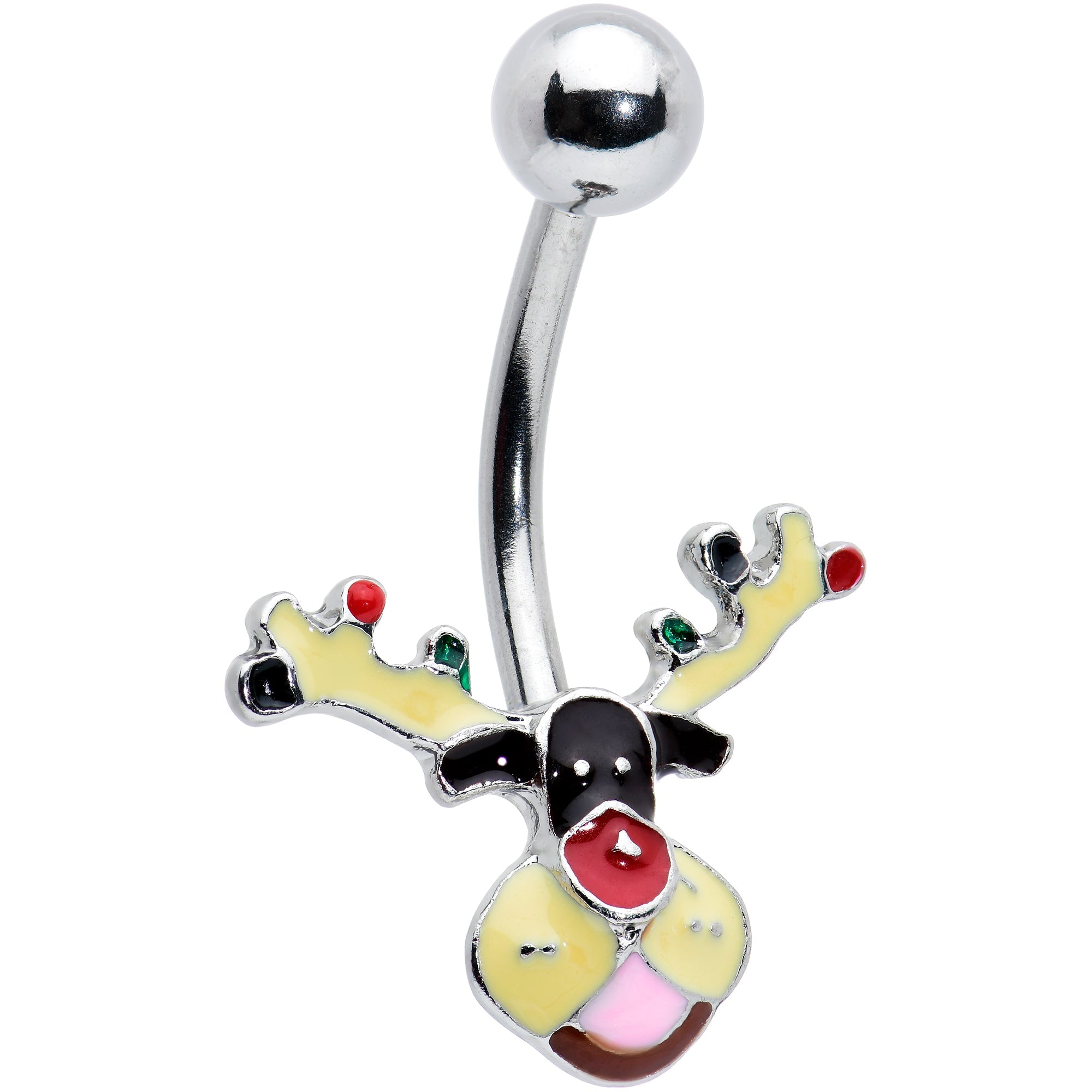 BodyCandy Colorful Reindeer Christmas Belly Ring — main product shot