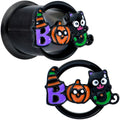 BodyCandy Black Boo Party Halloween Tunnel Plug Set — back view