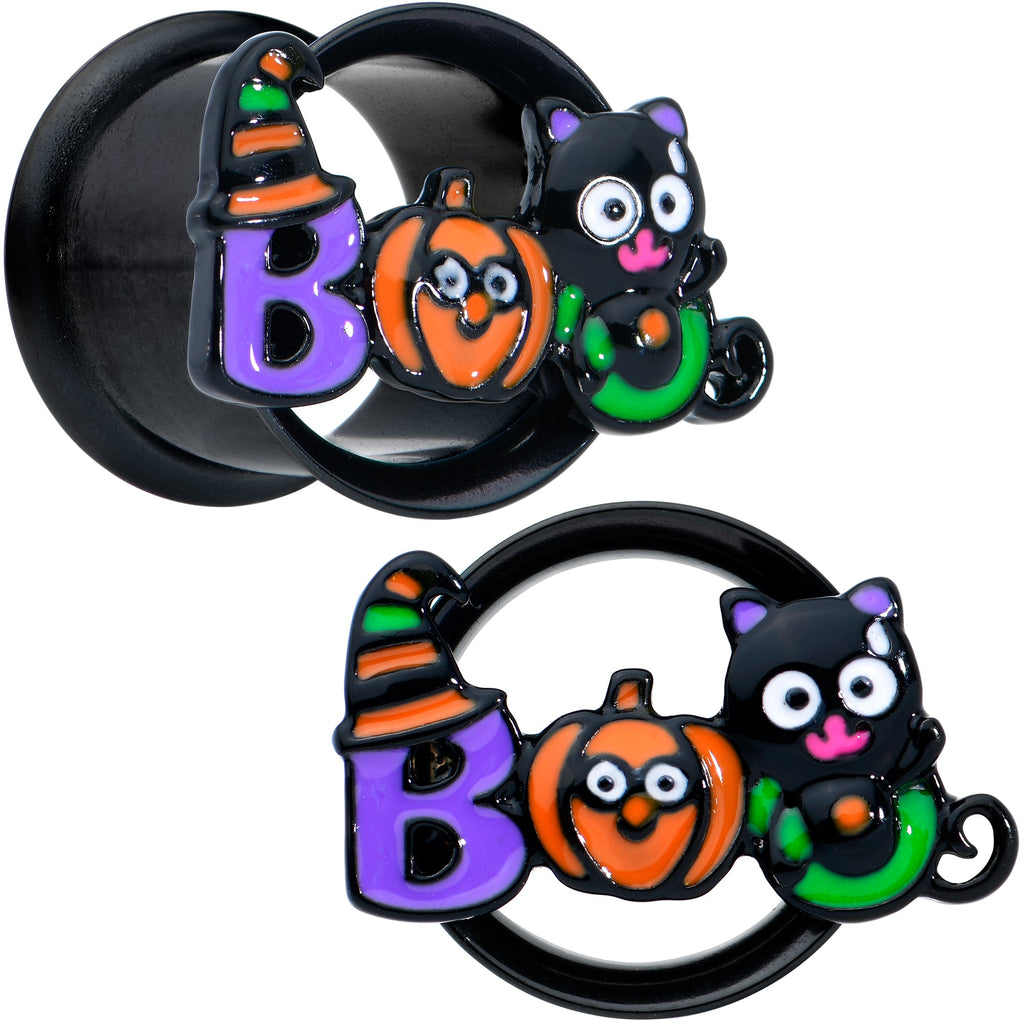 BodyCandy Black Boo Party Halloween Tunnel Plug Set — alternative angle