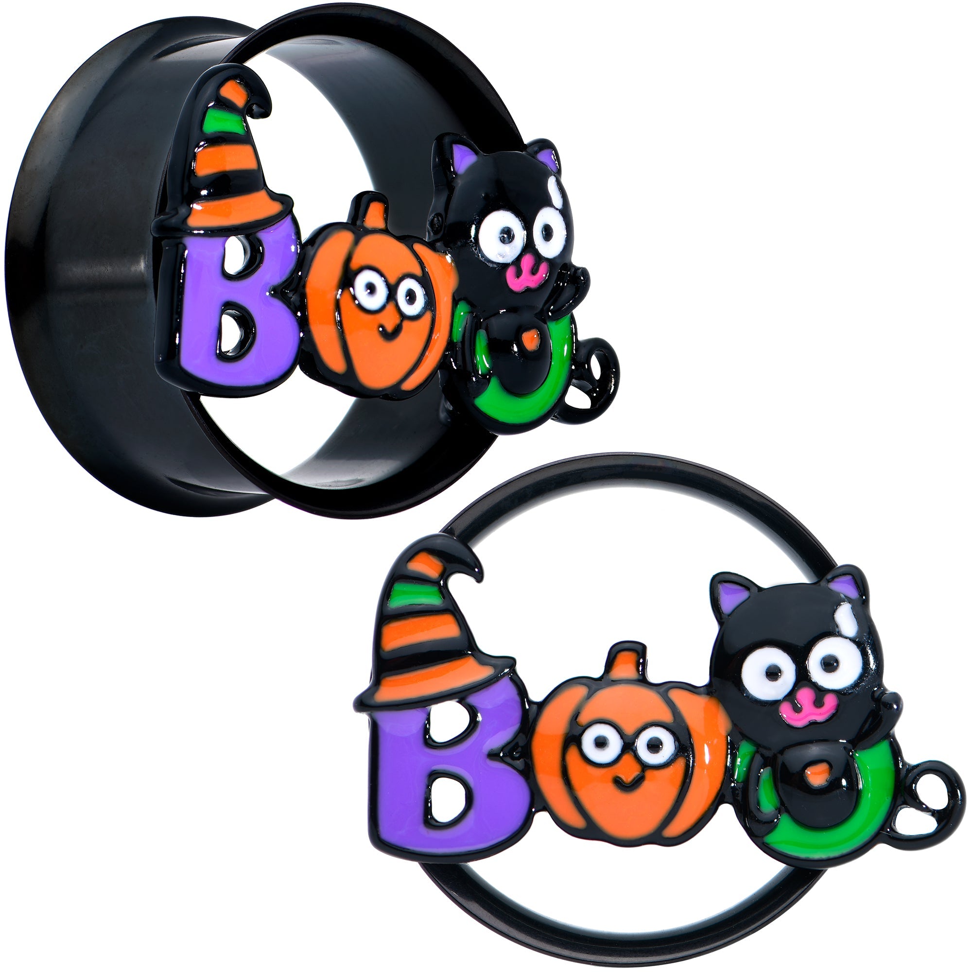 BodyCandy Black Boo Party Halloween Tunnel Plug Set — packaging