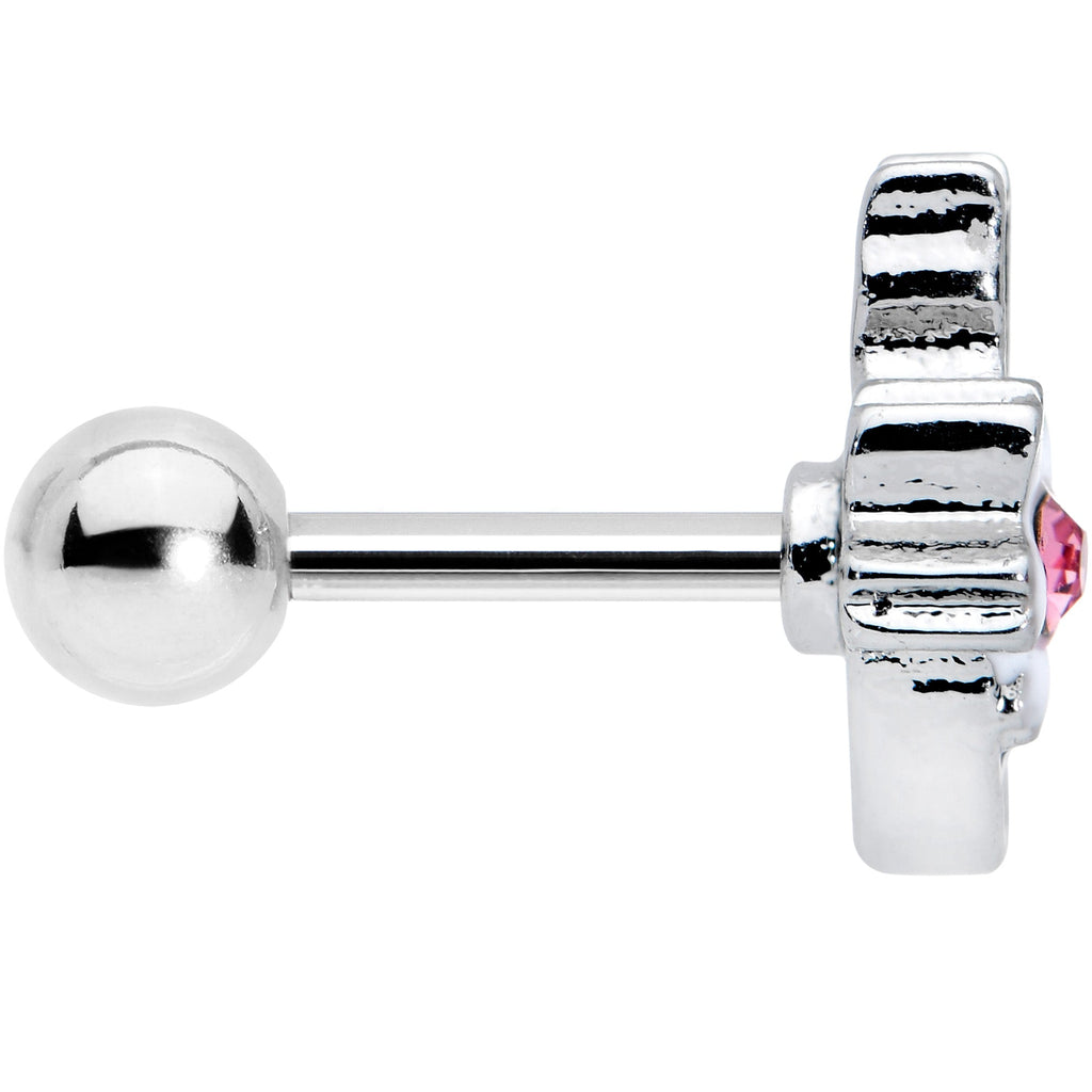 BodyCandy 16G 1/4 Pink Gem Black Cat White Flowers Cartilage Tragus Earring — lifestyle context