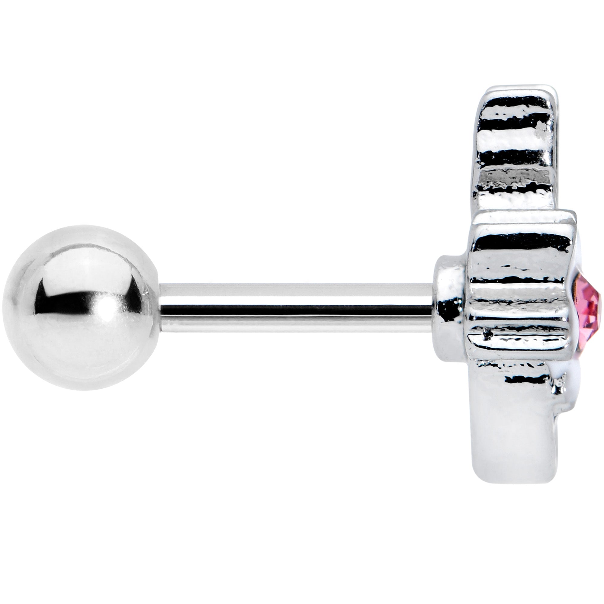 BodyCandy 16G 1/4 Pink Gem Black Cat White Flowers Cartilage Tragus Earring — lifestyle context