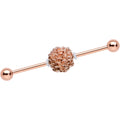 BodyCandy 14G Rose Gold Tone Autumn Pine Cone Industrial Barbell 38mm — main product shot
