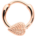 BodyCandy 16G 3/8 Rose Gold Tone Autumn Texture Leaf Cartilage Clicker Ring — main product shot
