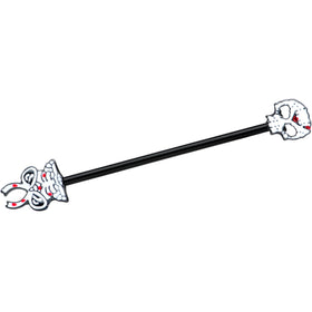 14G Black Skeleton Body Halloween Industrial Barbell 38mm