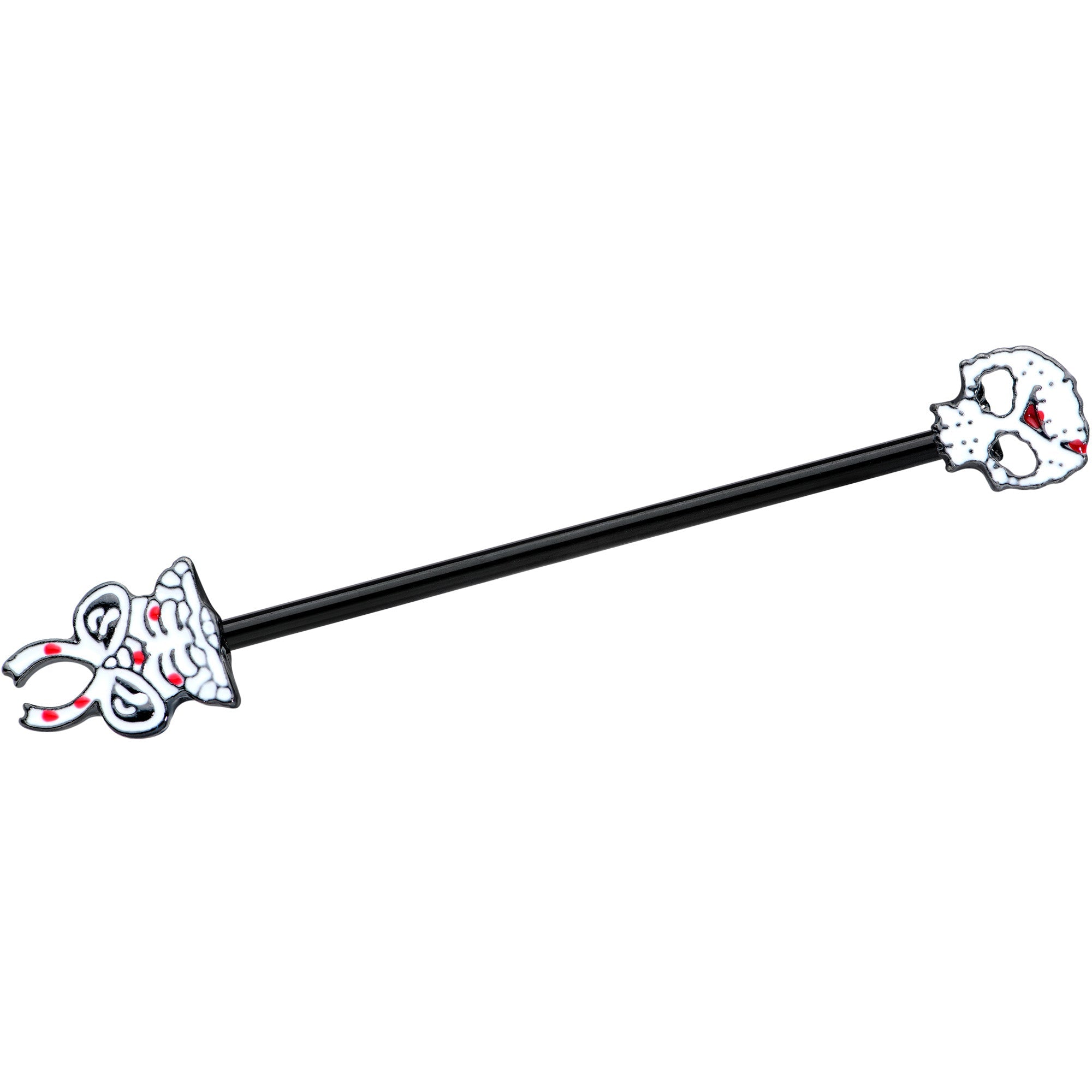 BodyCandy 14G Black Skeleton Body Halloween Industrial Barbell 38mm — main product shot