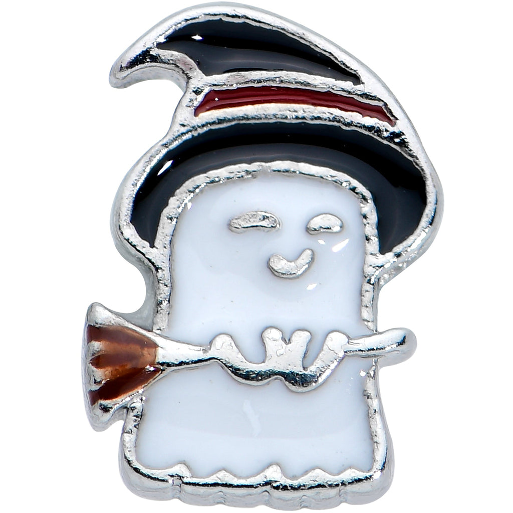 BodyCandy 16G 1/4 Witch Hat Ghost Halloween Cartilage Tragus Earring — detail close-up