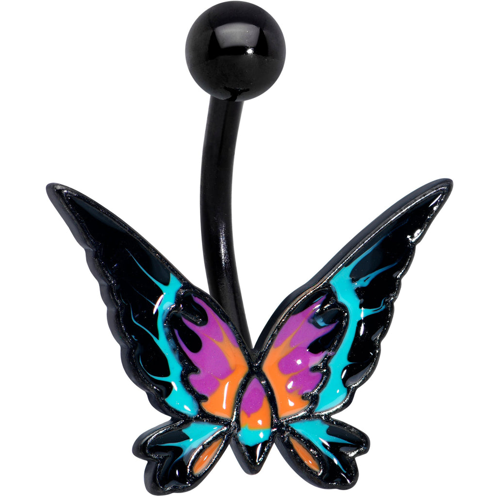 BodyCandy Black Sunset Butterfly Belly Ring — main product shot