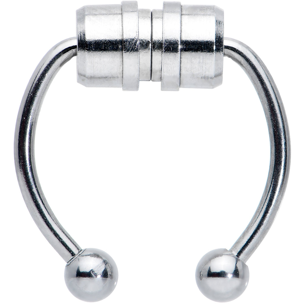 BodyCandy Magnetic Septum Ring Horseshoe Non-Pierced Fake Nose Ring — detail close-up