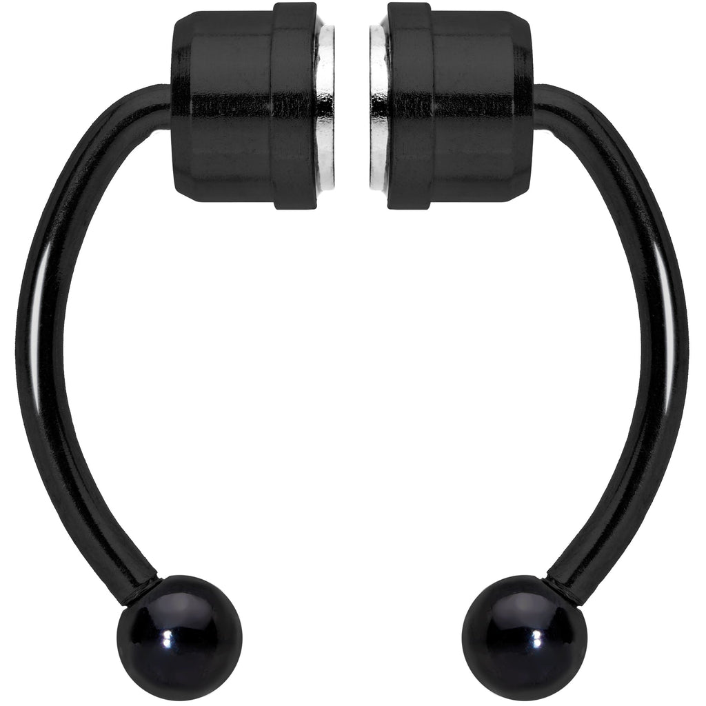 BodyCandy Black Magnetic Septum Ring Horseshoe Non-Pierced Fake Nose Ring — main product shot