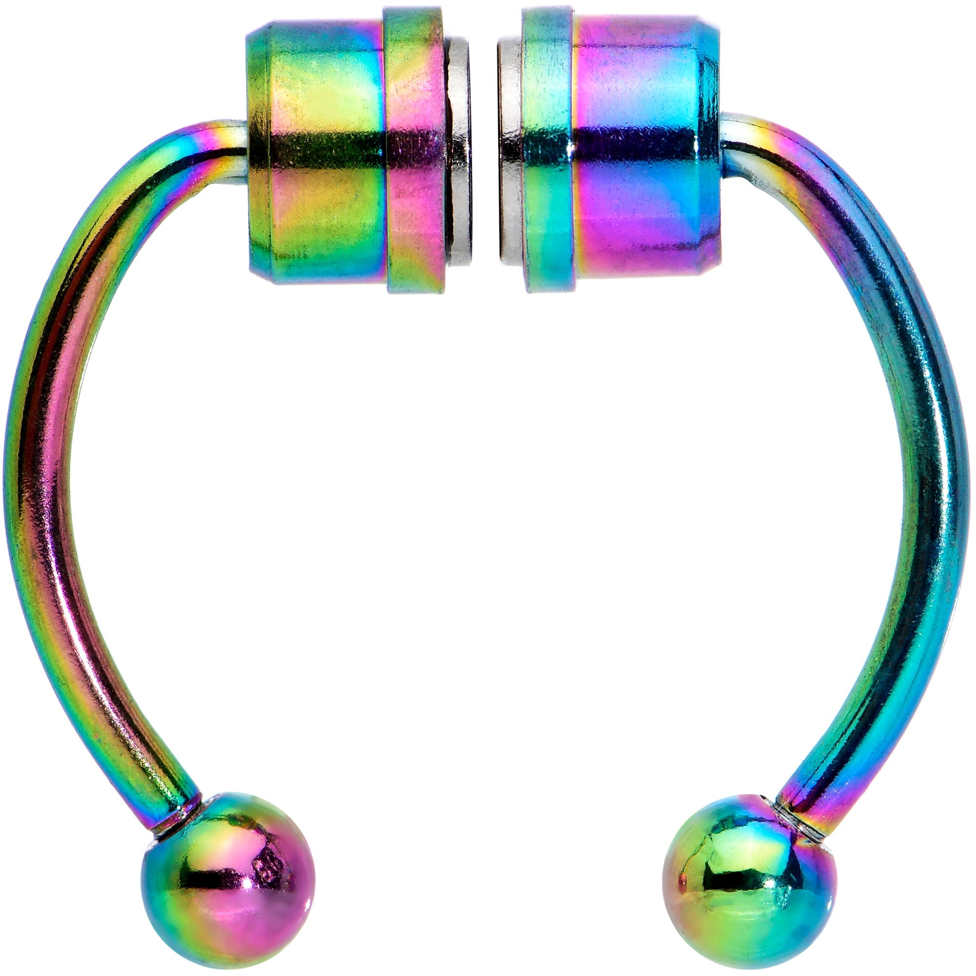 BodyCandy Rainbow Magnetic Septum Ring Horseshoe Non-Pierced Fake Nose Ring — main product shot