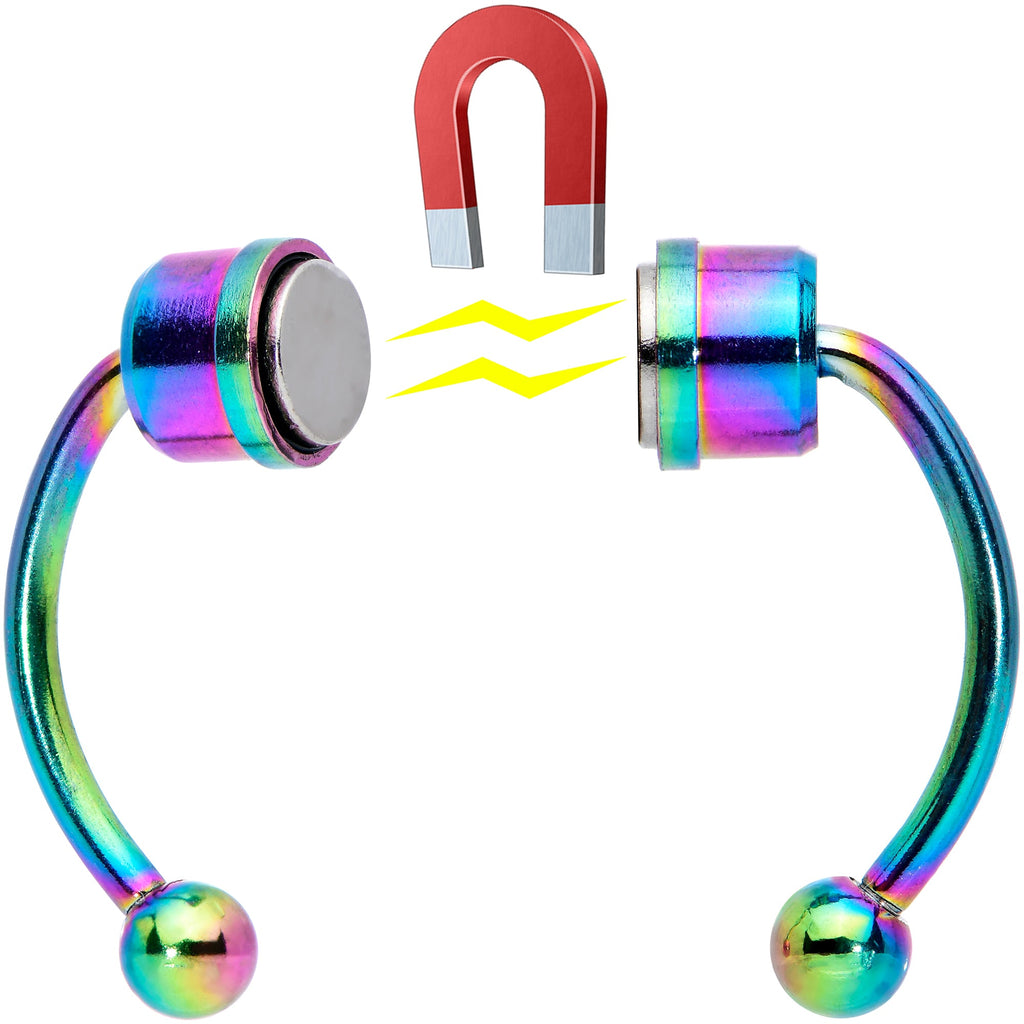BodyCandy Rainbow Magnetic Septum Ring Horseshoe Non-Pierced Fake Nose Ring — lifestyle context