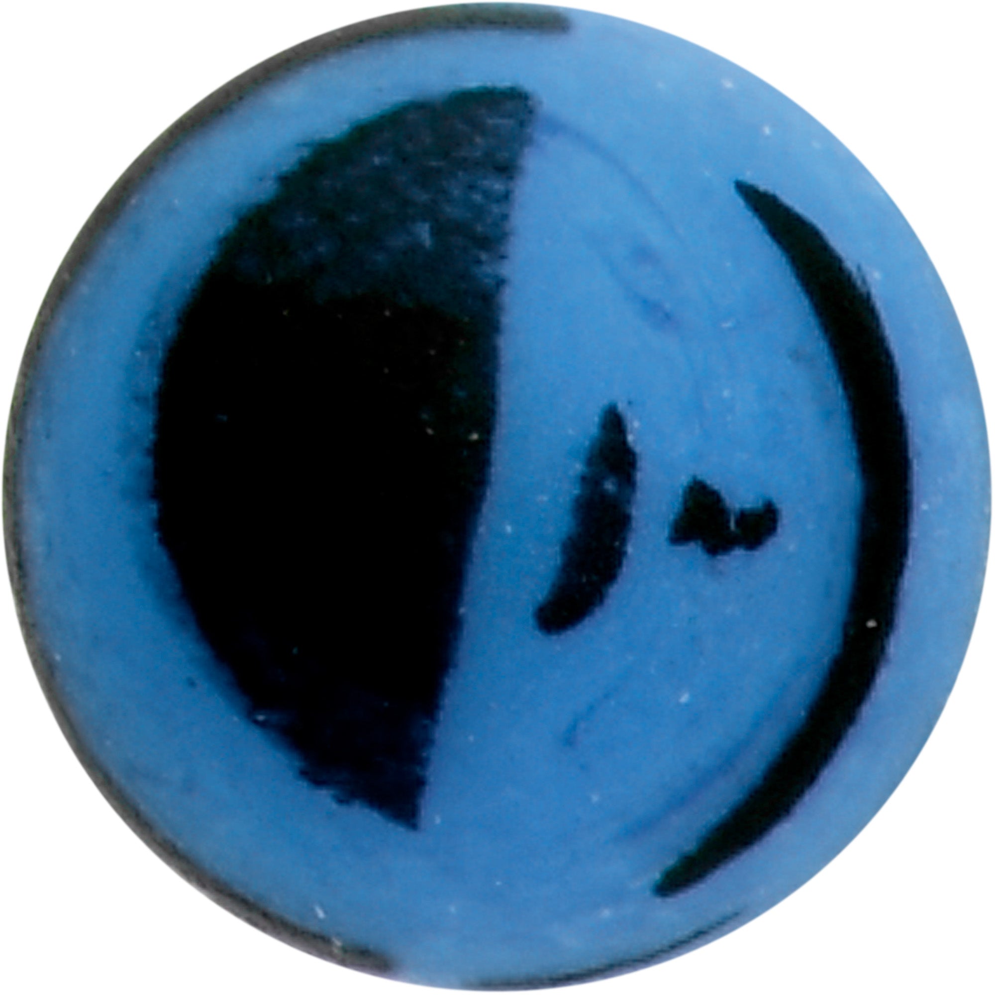 BodyCandy 16G 5/16 Matte Blue Zebra Stripe Labret Monroe Tragus — detail close-up