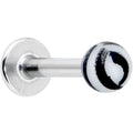 BodyCandy 16G 5/16 Matte White Zebra Stripe Labret Monroe Tragus — main product shot