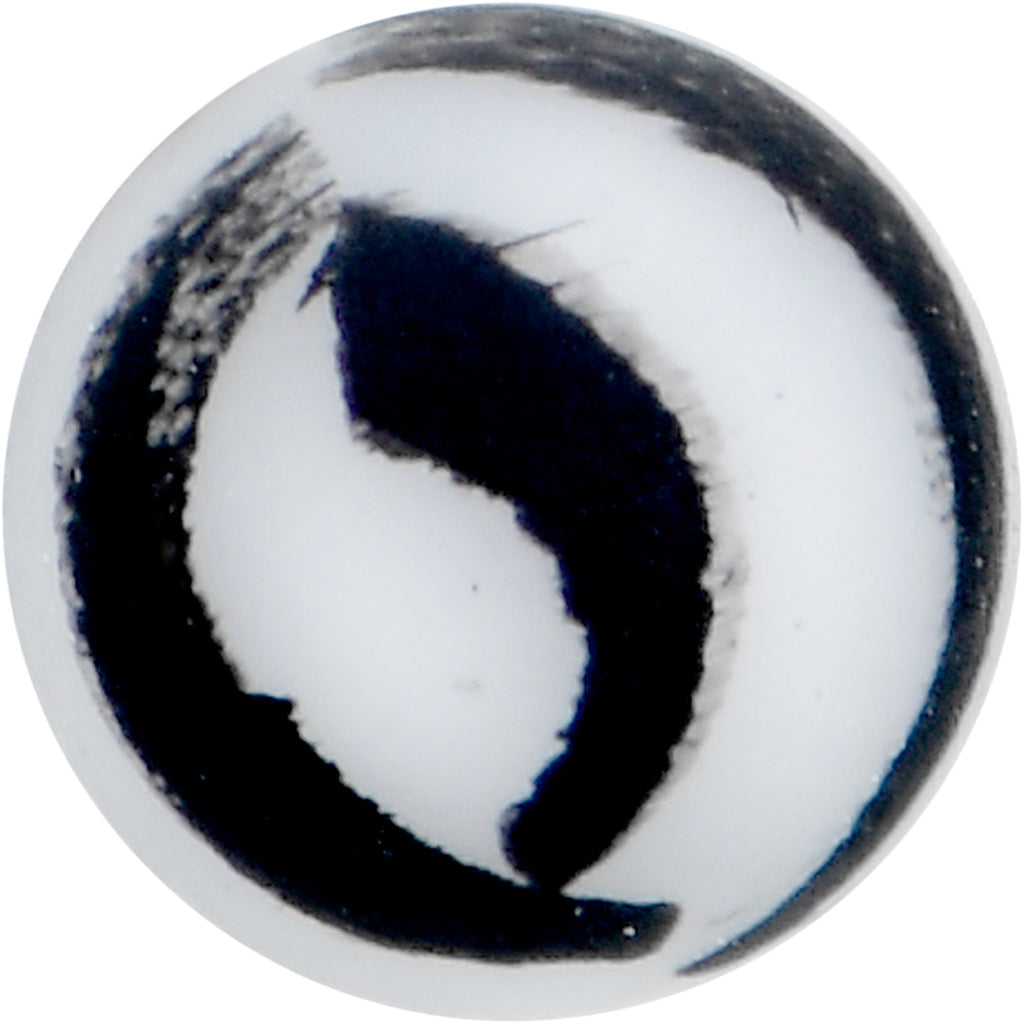BodyCandy 16G 5/16 Matte White Zebra Stripe Labret Monroe Tragus — detail close-up