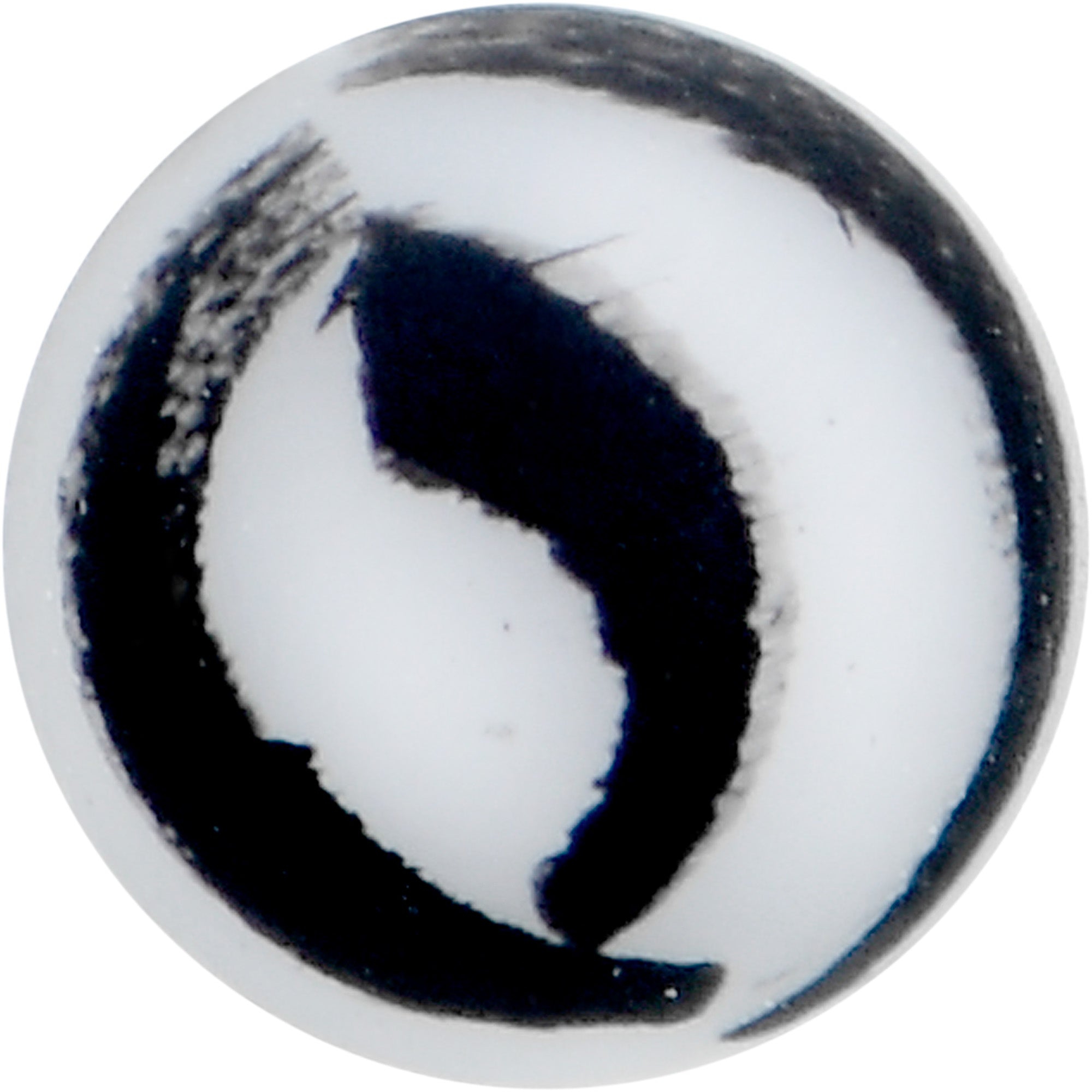 BodyCandy 16G 5/16 Matte White Zebra Stripe Labret Monroe Tragus — detail close-up