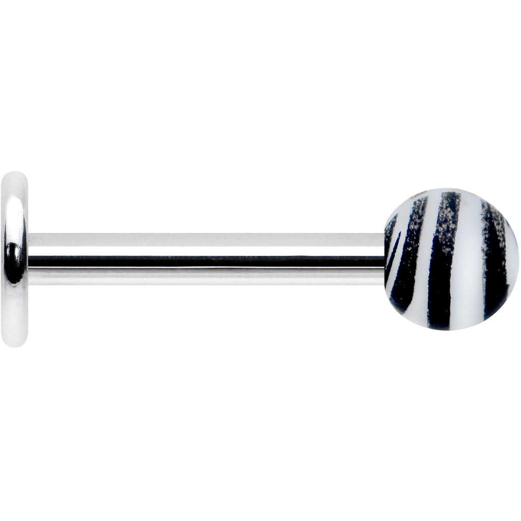 BodyCandy 16G 5/16 Matte White Zebra Stripe Labret Monroe Tragus — lifestyle context
