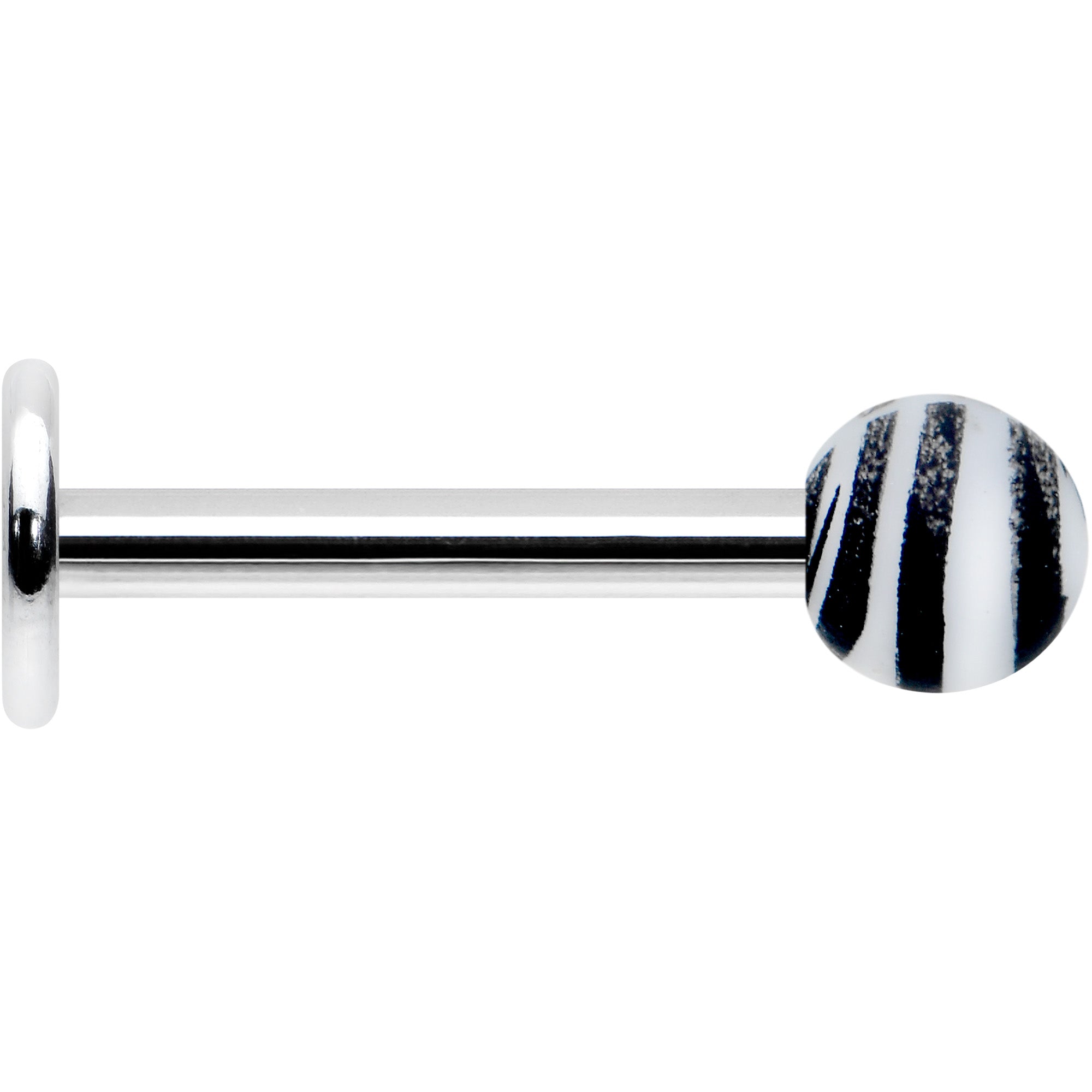 BodyCandy 16G 5/16 Matte White Zebra Stripe Labret Monroe Tragus — lifestyle context