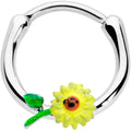 BodyCandy 16G 3/8 Sunny Yellow Sunflower Cartilage Clicker — main product shot