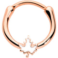 BodyCandy 16G 3/8 Rose Gold Tone Fall White Maple Leaf Cartilage Clicker — main product shot