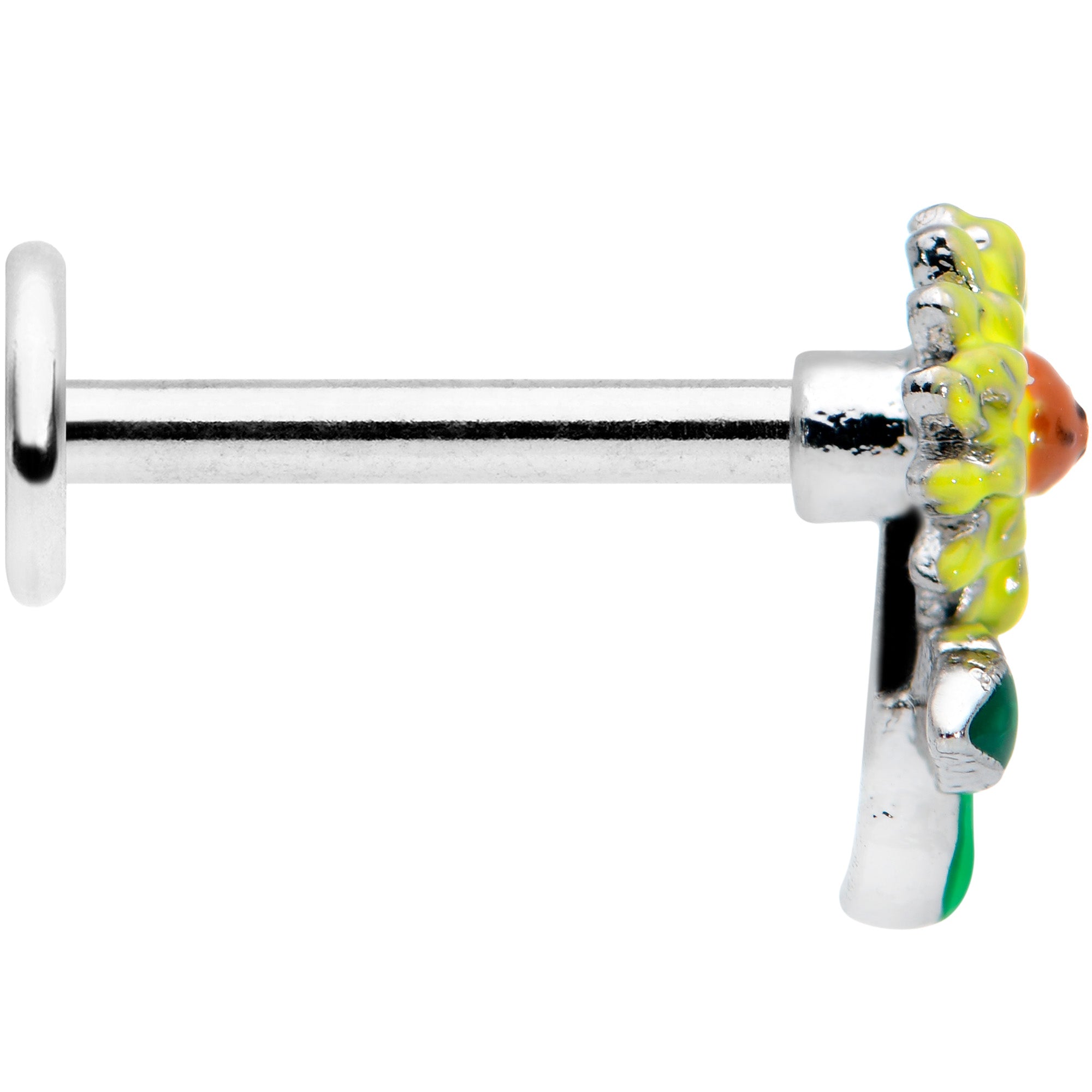 BodyCandy 16G 5/16 Sunny Yellow Sunflower Labret Monroe Tragus — lifestyle context