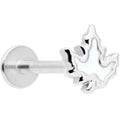BodyCandy 16G 5/16 Autumn White Maple Leaf Labret Monroe Tragus — main product shot