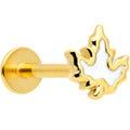 BodyCandy 16G 5/16 Gold Tone Autumn White Maple Leaf Labret Monroe Tragus — main product shot